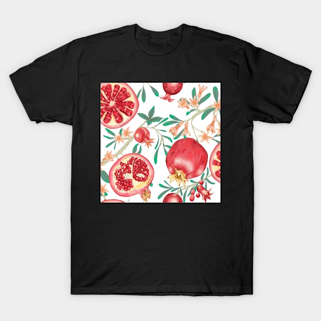 Pomegranate tree pattern T-Shirt by Papergrape